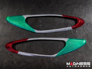 Alfa Romeo Giulia Interior Door Handle Surround Trim Kit - Carbon Fiber - Italian Theme - Feroce Carbon 